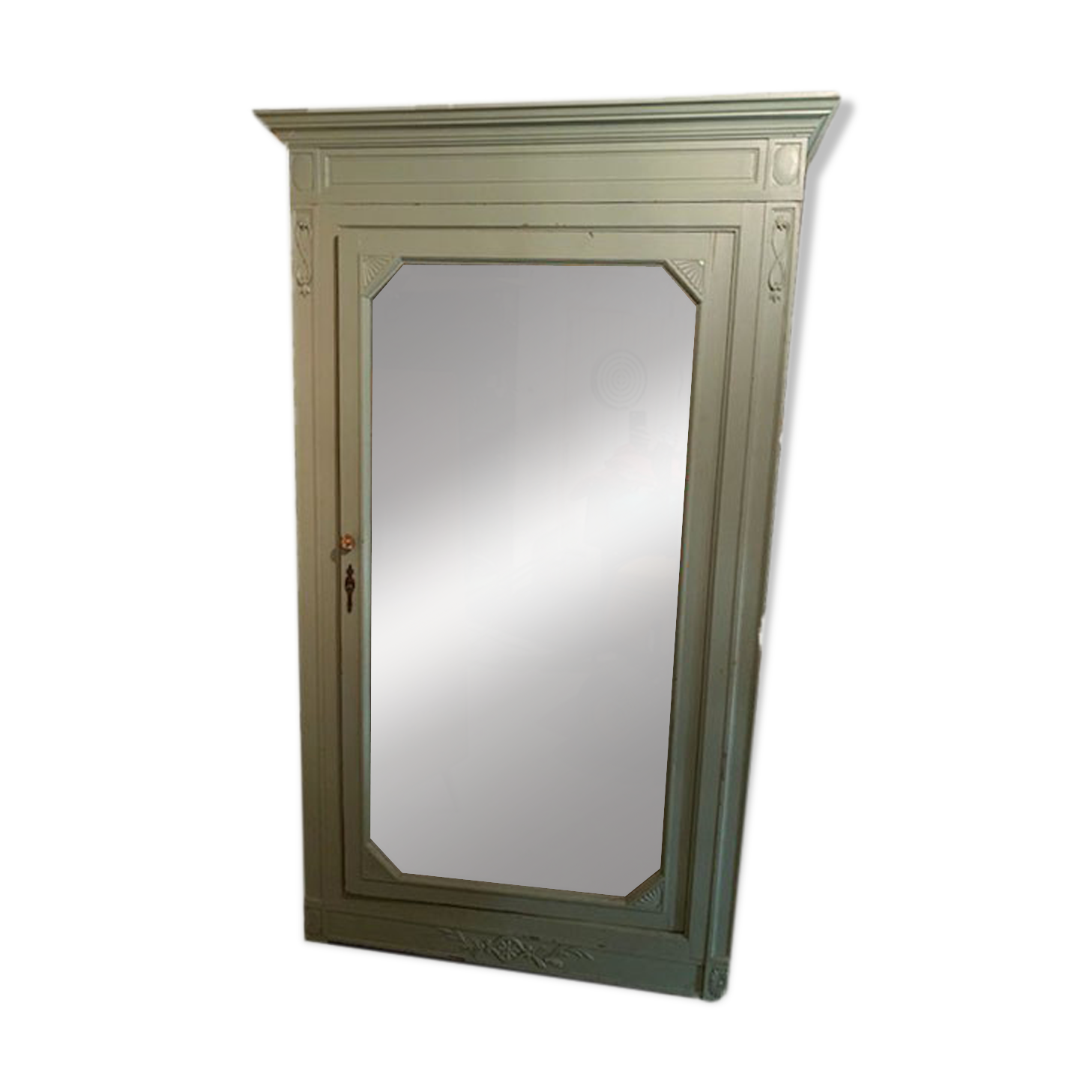 Green patina mirror wardrobe