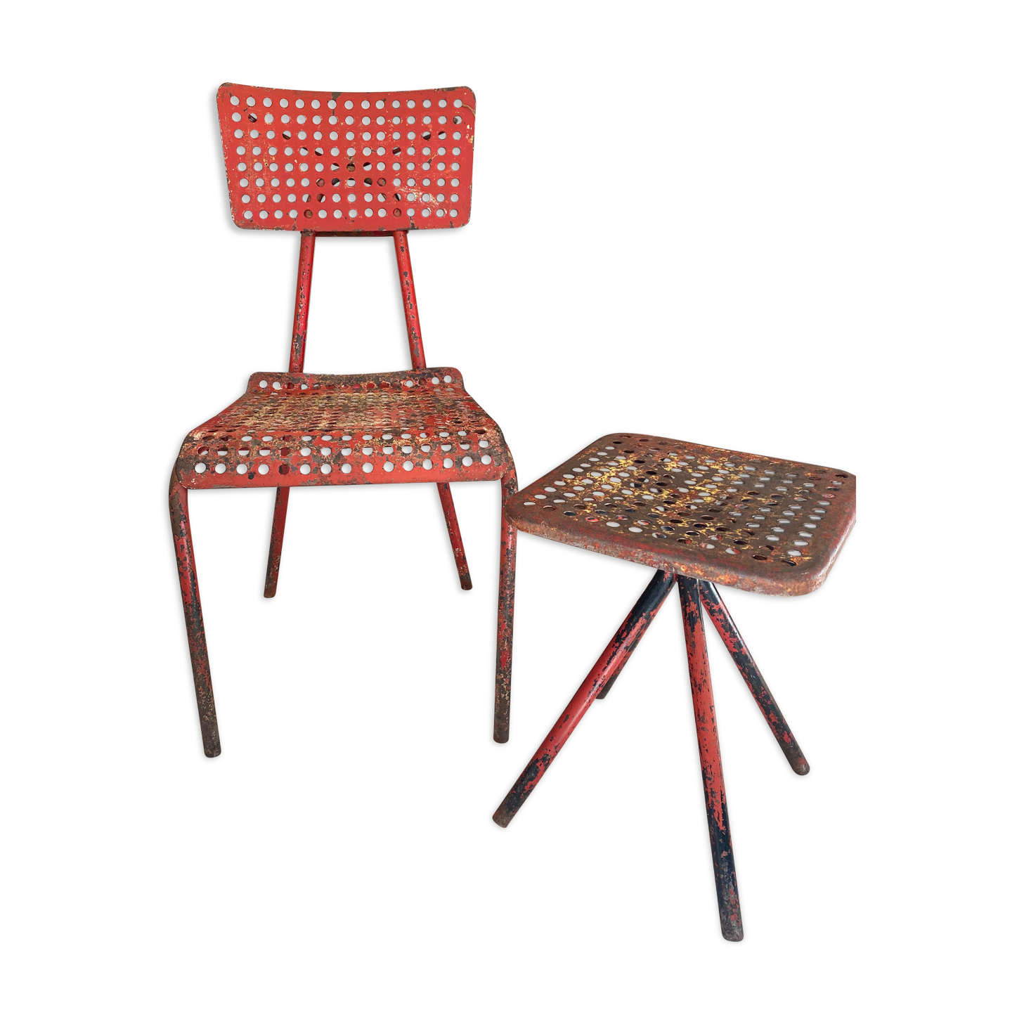 Antique chair by René malaval with its table