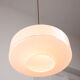 Mid-century Italian White Glass and Brass Pendant Lamp