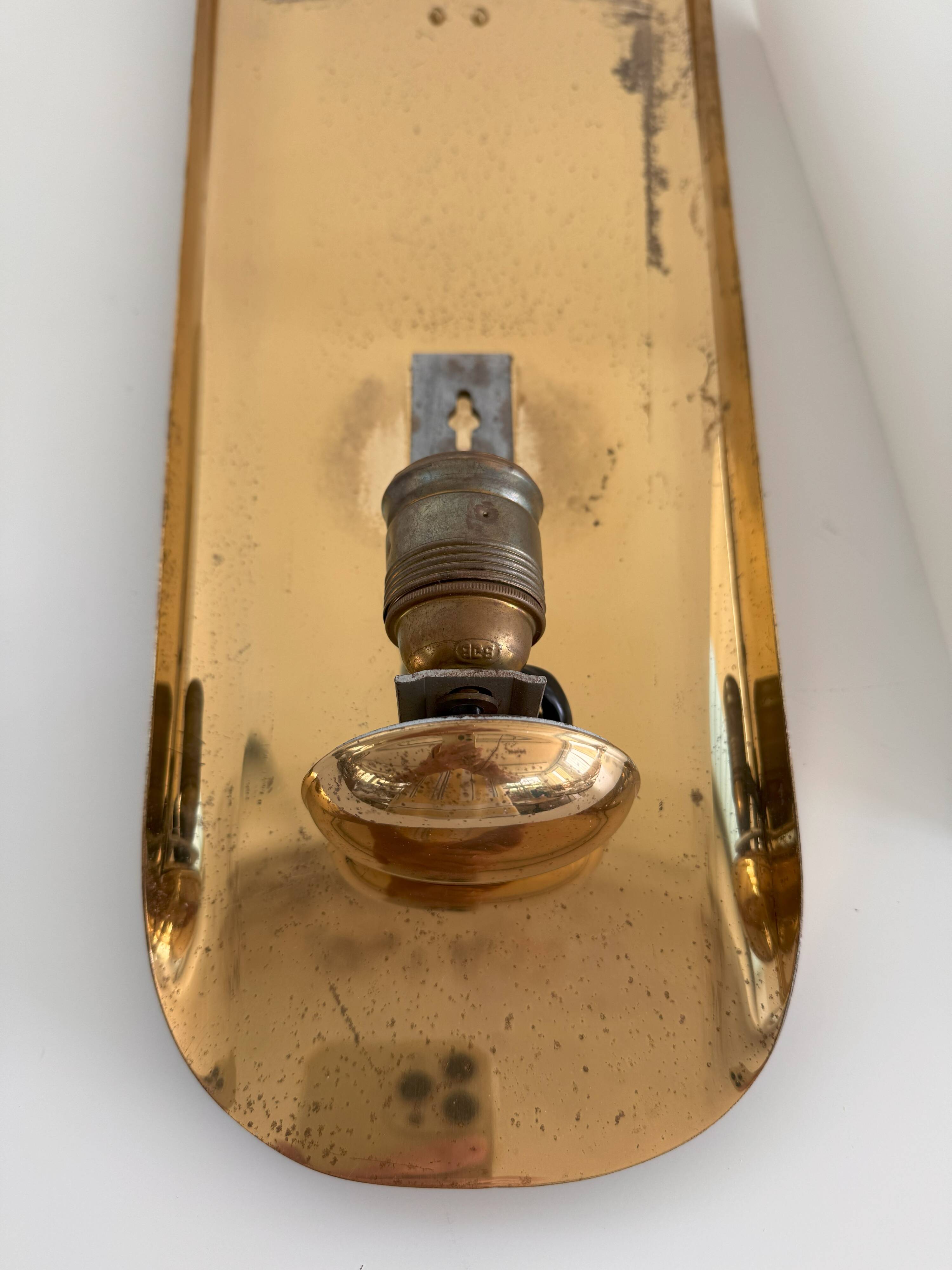 Art Deco Wall Sconces by Vereinigte Werkstätten, Brass & Opaline, 1950