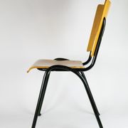 Marko school chair by Ynske Kooistra wood and metal 60s