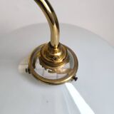 Smooth opaline and gilded brass wall light