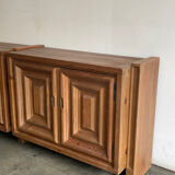 Buffet brutaliste, Biosca, bois massif, travail artisanal, Espagne