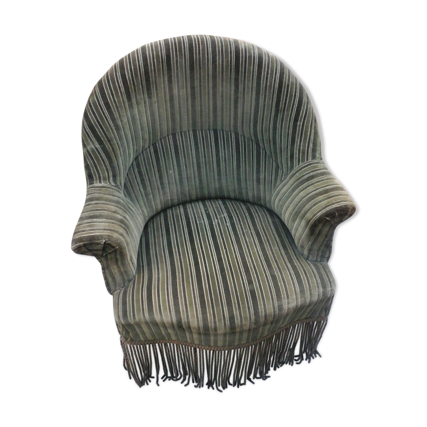 Fauteuil crapaud velours côtelé vert