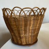 Cache pot en osier 1960