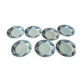 Set of 7 flat plates Moulin des Loups and Hamage model Comet