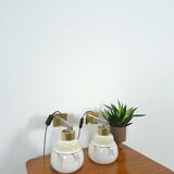 Design wandlampen Kamenicky Senov met melkglas kap vintage
