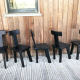 Set of chairs 1950 black woods