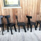 Set of chairs 1950 black woods