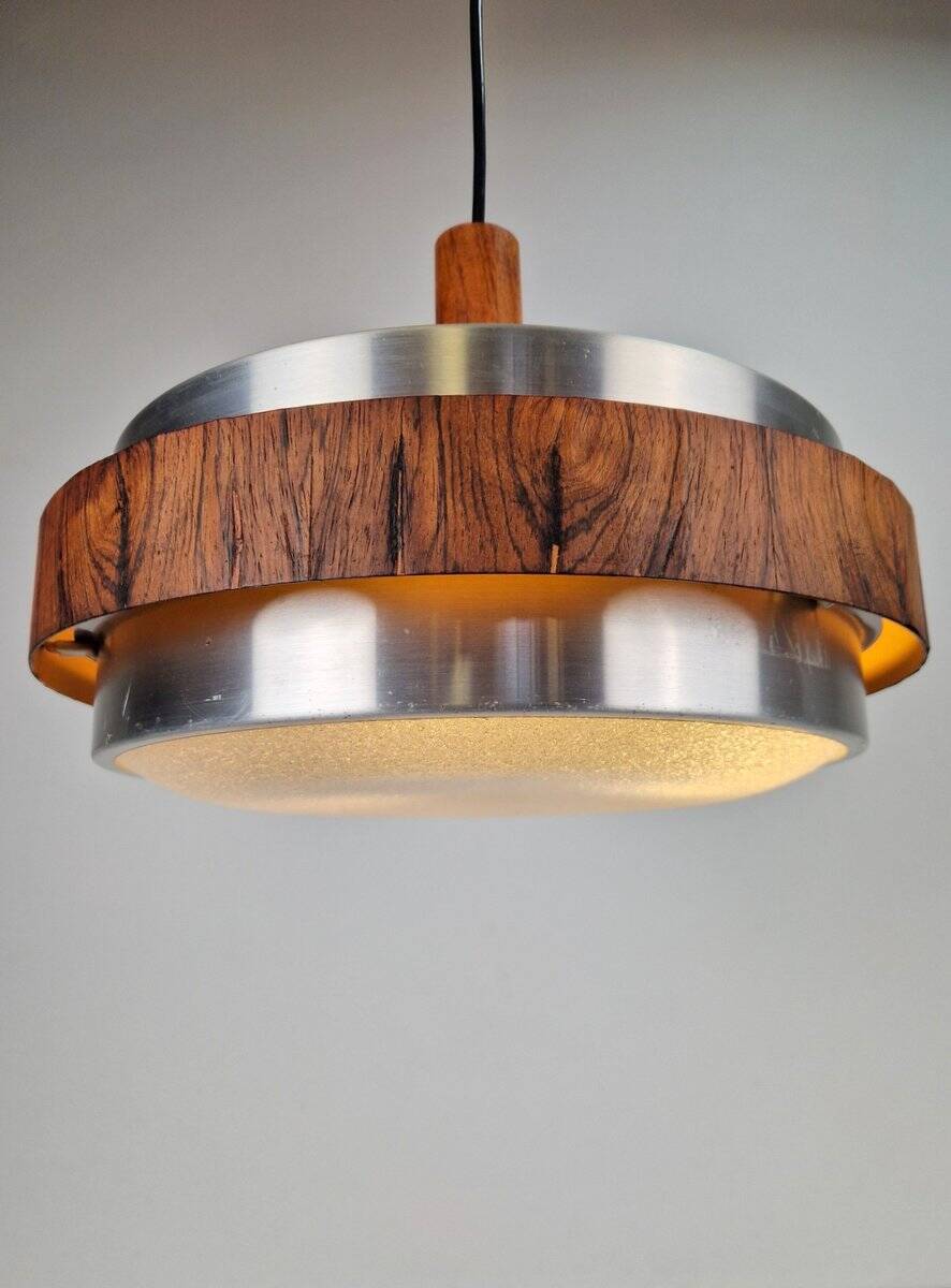 Vintage Scandinavian Pendant Lamp in Teak, 1960s