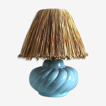 Lampe vintage à poser bleu ciel