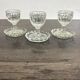 Set of 3 Vintage Glass Egg Cups in Diamond Point Style