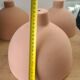 Coupelle lampadaire en terre cuite - suspension