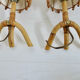 Pair of sconces Louis Sognot in rattan, bamboo 60s