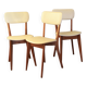 Lot de 3 chaises bois et vinyle