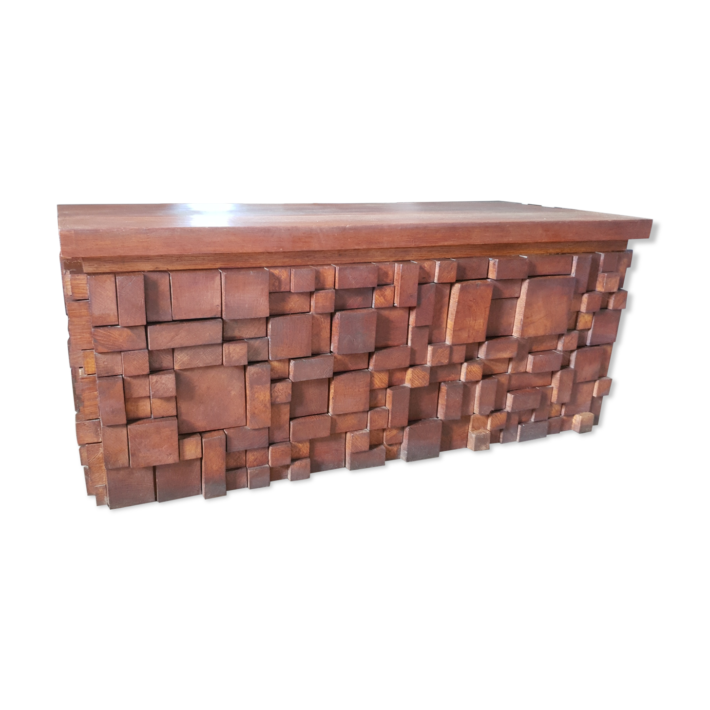 Solid oak bar chest paul evans style