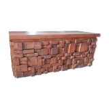 Solid oak bar chest paul evans style
