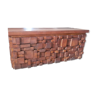 Solid oak bar chest paul evans style