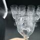 Set of 10 glasses of Saint Louis crystal wine engraved ribbon and flowers