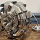 Space age suspension, sputnik, chrome metal, 80s
