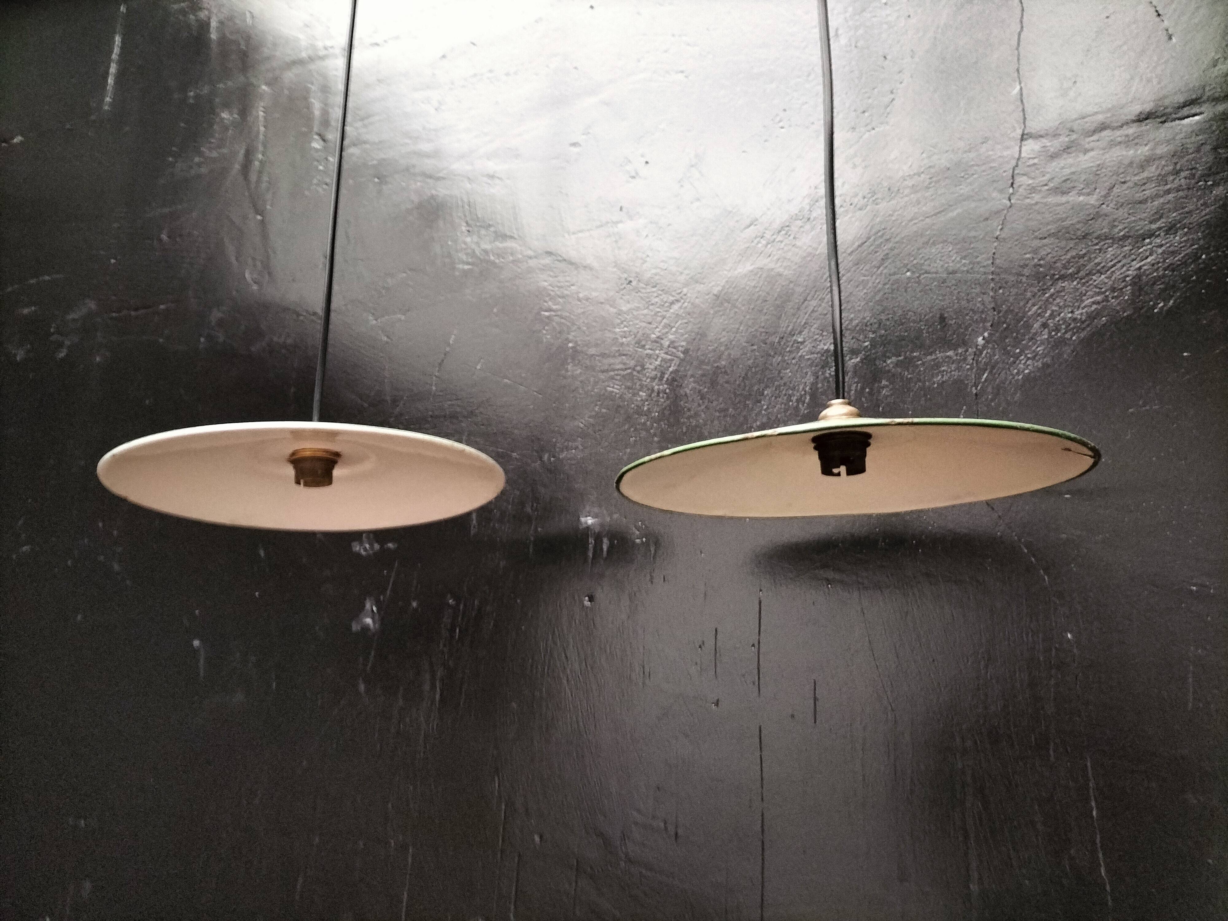 Pair of old pendant lights