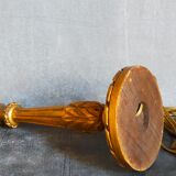 Lamp foot turned carved antique patina