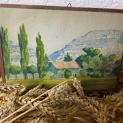 Aquarelle ancienne paysage savoyard