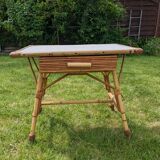 Rattan coffee table with drawer