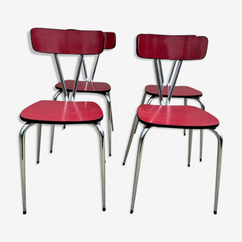 Chairs in formica red foot compass