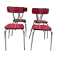 Chairs in formica red foot compass