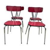 Chairs in formica red foot compass