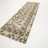 2x9 Vintage Floral Runner Rug, 77x271Cm