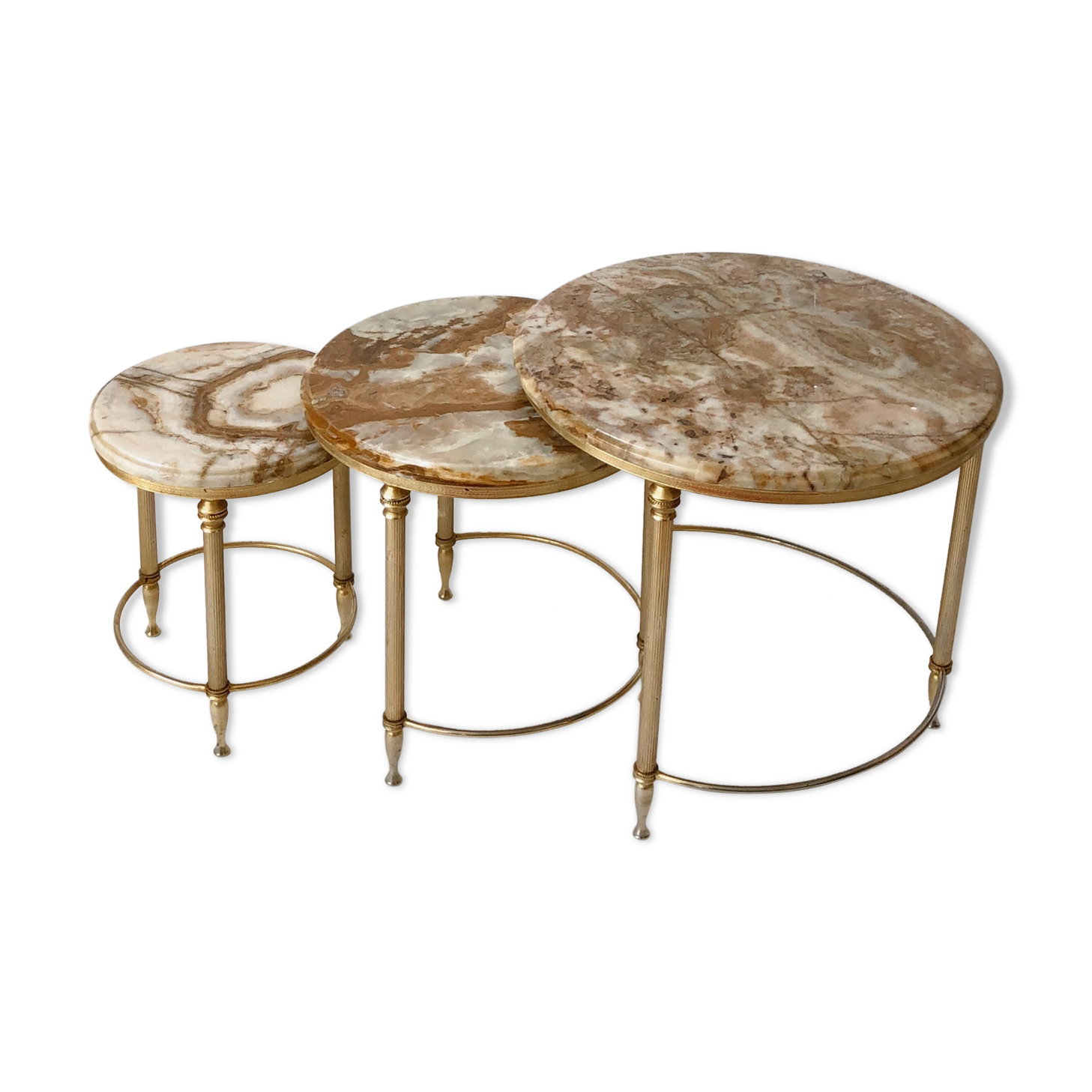 Pull out tables marble and brass