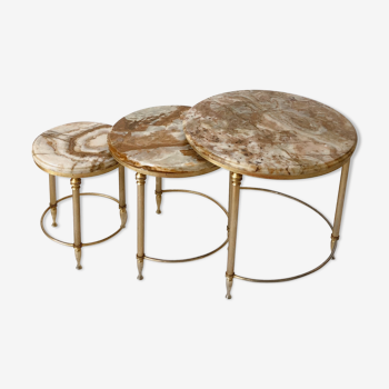 Pull out tables marble and brass