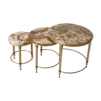 Pull out tables marble and brass