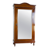 20th-Century Mahogany Linen-Press with Mirror, 1950s