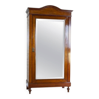 20th-Century Mahogany Linen-Press with Mirror, 1950s