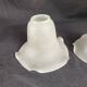 2 antique tulip lampshades in frosted glass