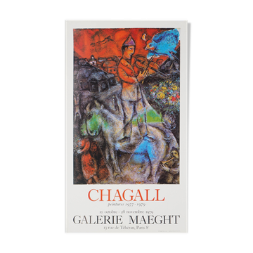 Marc CHAGALL: The Violinist Above the City - Original period poster signed