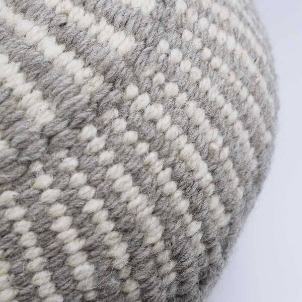 Coussin rond 100% pure laine motifs gris