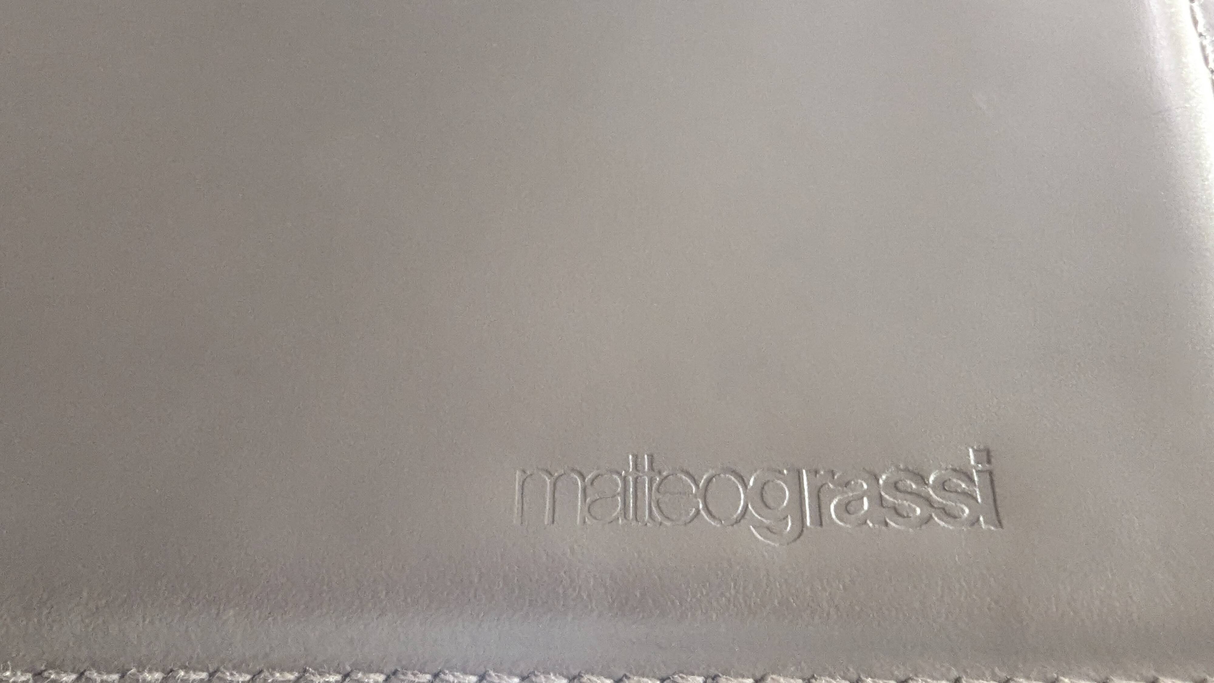 Set of Matteo Grassi designer armchairs – MIZAR Collection – Grey leather