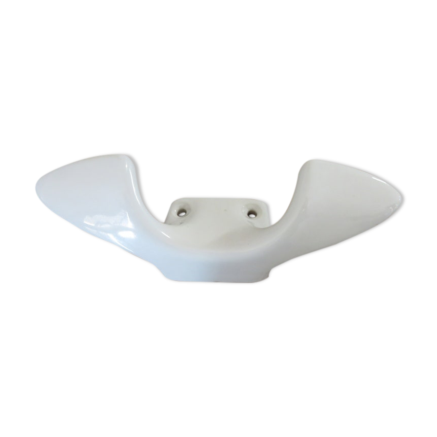 Double hook in white porcelain Art Deco style