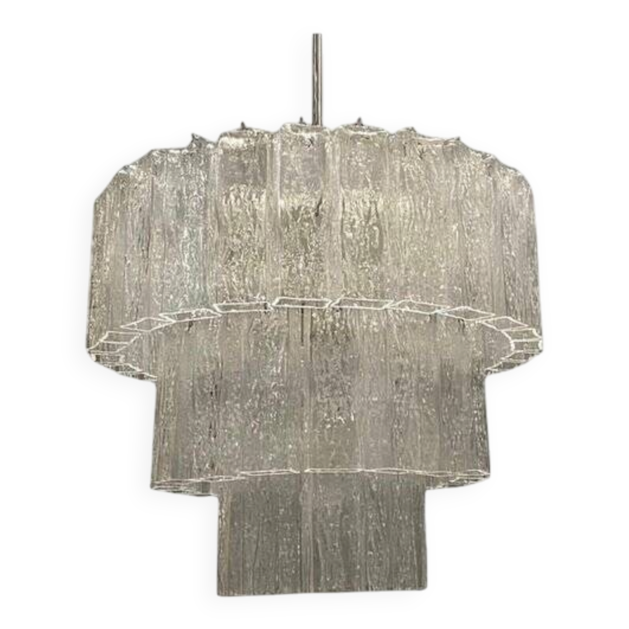 Large Chandelier in Murano Tronchi Glass from Venini, Italy, 1960s