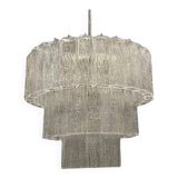 Large Chandelier in Murano Tronchi Glass from Venini, Italy, 1960s