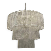 Large Chandelier in Murano Tronchi Glass from Venini, Italy, 1960s