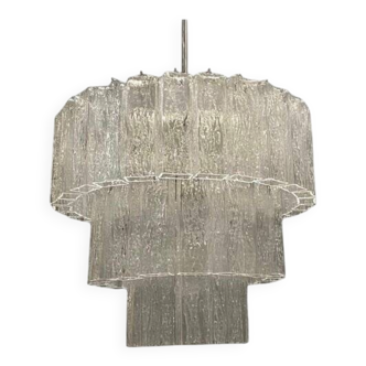 Large Chandelier in Murano Tronchi Glass from Venini, Italy, 1960s