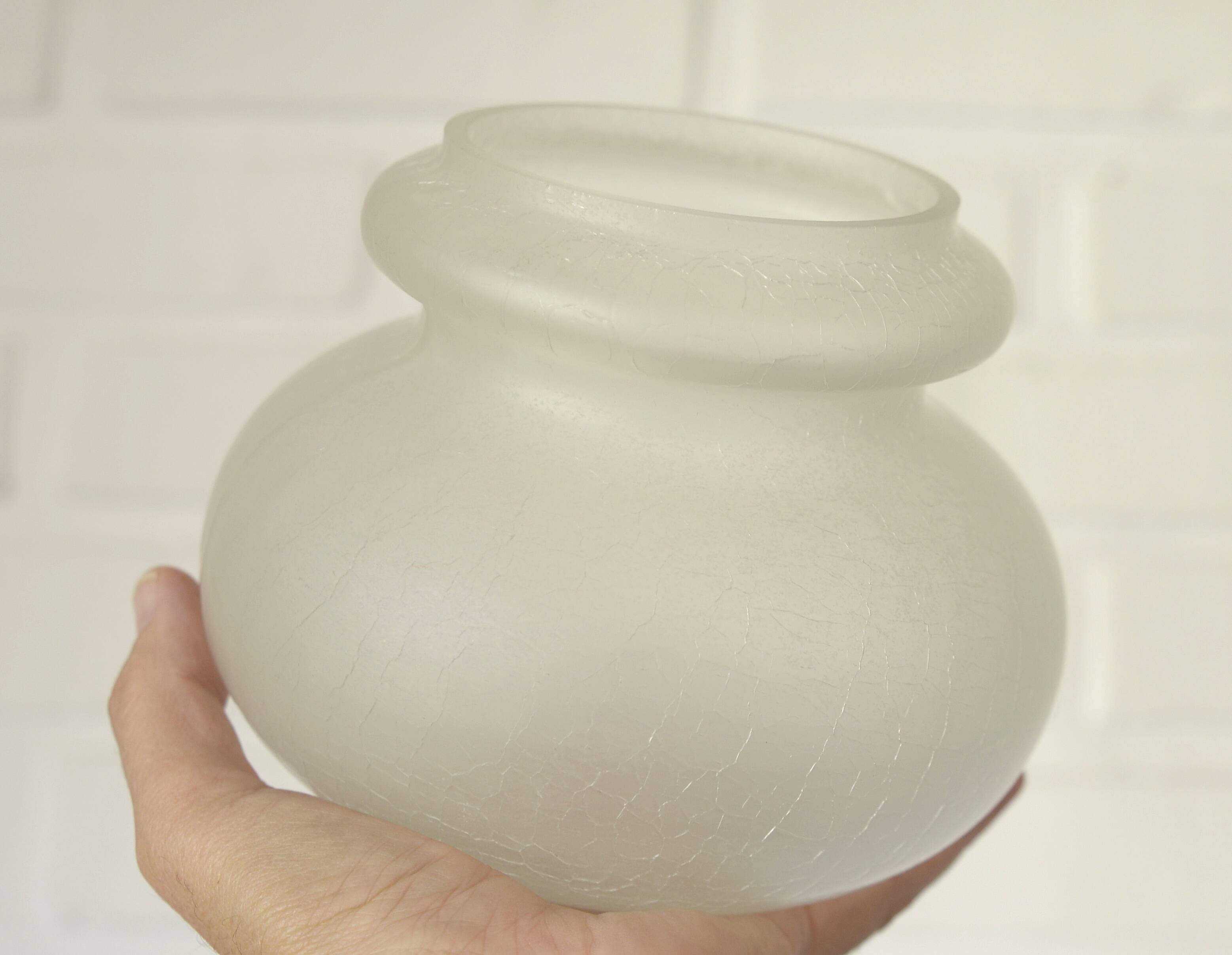 Vintage wall lamps / set of 3 / copper and ice glass rustic sconces