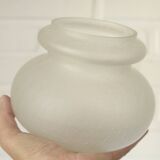 Vintage wall lamps / set of 3 / copper and ice glass rustic sconces