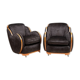 Pair of Art Deco armchairs