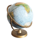 Globe terrestre en relief en laiton vintage